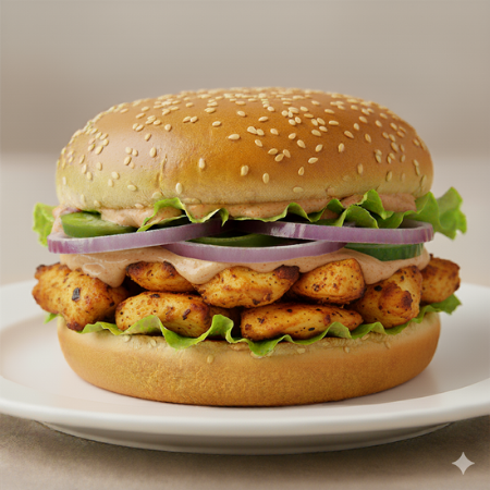 Grilled Chicken Burger served at TAG USA Chunni Kalan